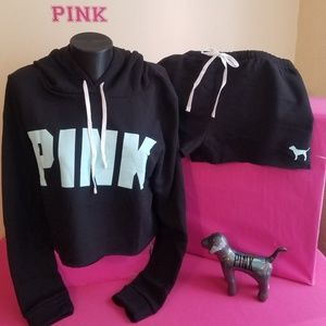 PINK 2-pc Pullover Hoodie & Shorts Set